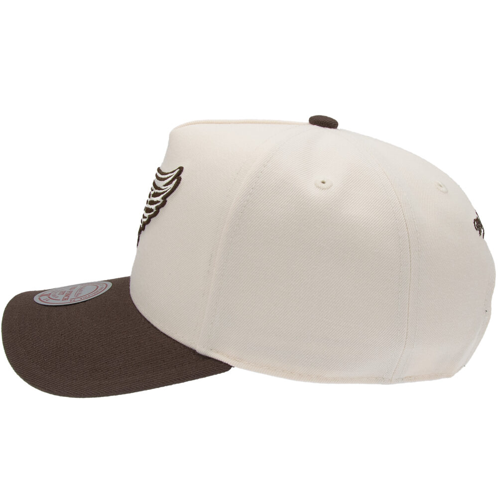 Detroit Red Wings NHL Fashion 2-Tone Pro Pinch Fit Snapback Mitchell & Ness Cream/Brown – Bild 2