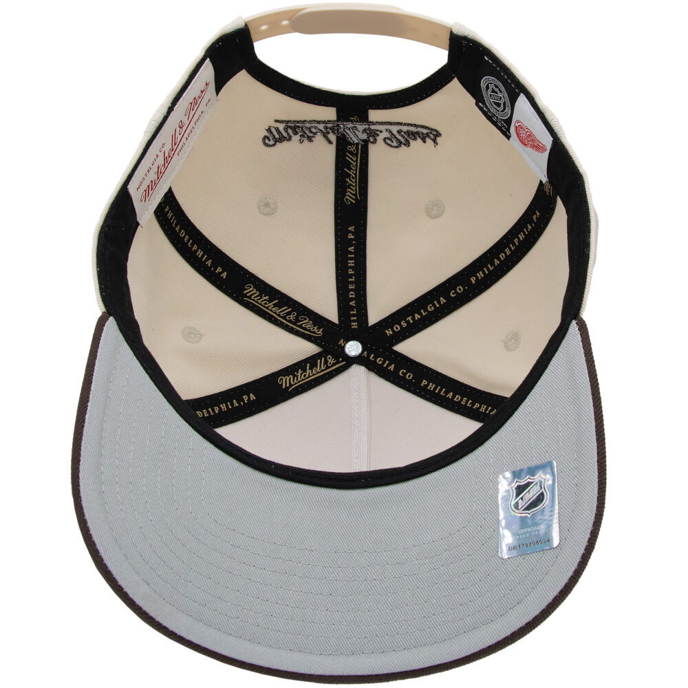 Detroit Red Wings NHL Fashion 2-Tone Pro Pinch Fit Snapback Mitchell & Ness Cream/Brown – Bild 4