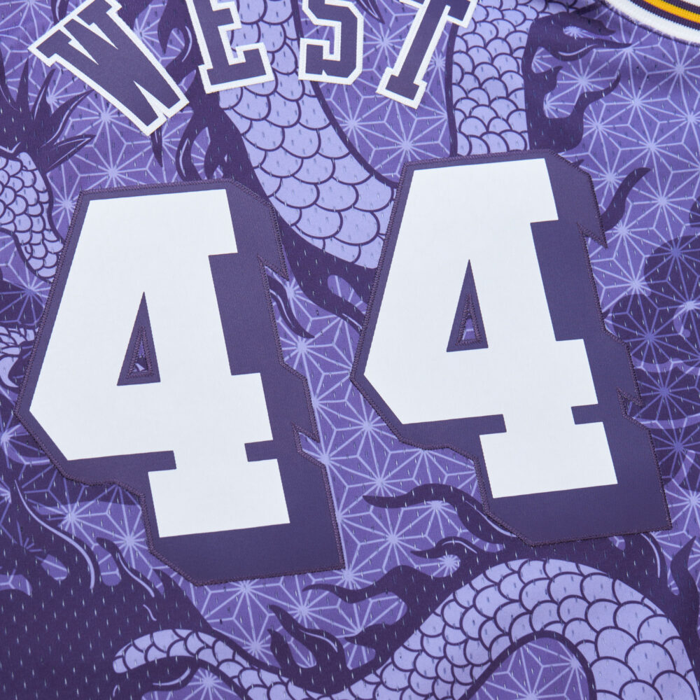 Jerry West Los Angeles Lakers 1971-1972 NBA Asian Heritage 6.0 Fashion Swingman Jersey - Afbeelding 6