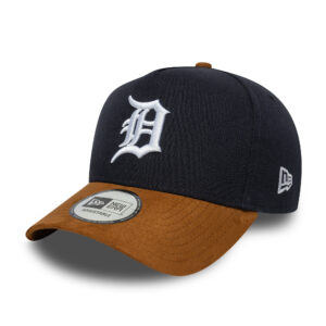 Detroit Tigers Suede Visor MLB 9FORTY Snapback New Era Navy/Brown