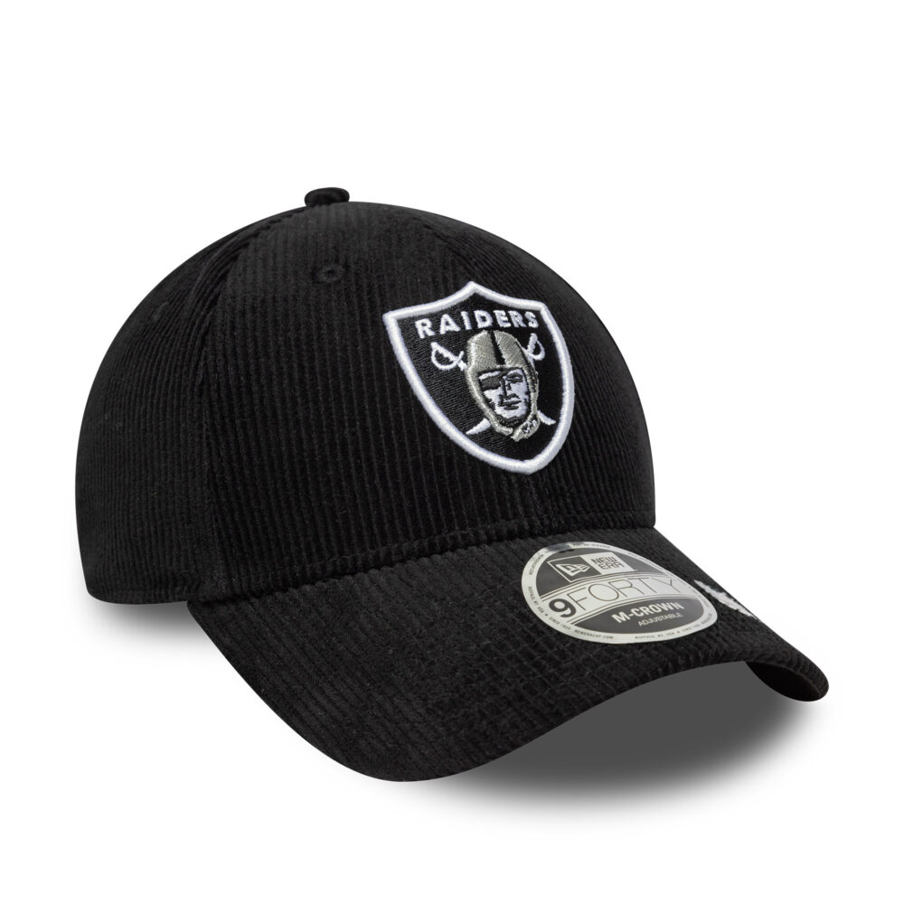 Las Vegas Raiders NFL Cord 9FORTY Snapback New Era Black – Bild 3