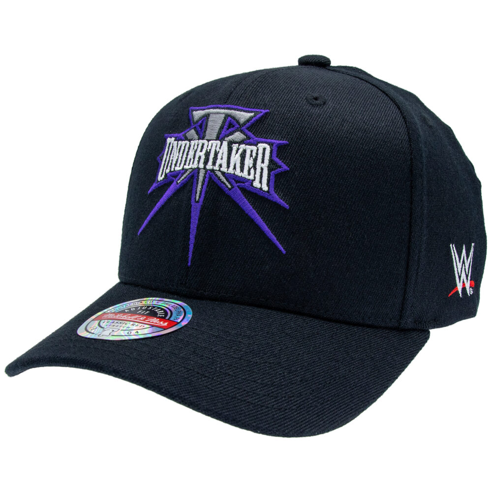 WWE Logo Wrestlemania Undertaker Classic Red Snapback Mitchell & Ness Black