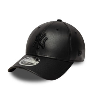 New York Yankees PU Leather 9FORTY Strapback New Era Black/Black