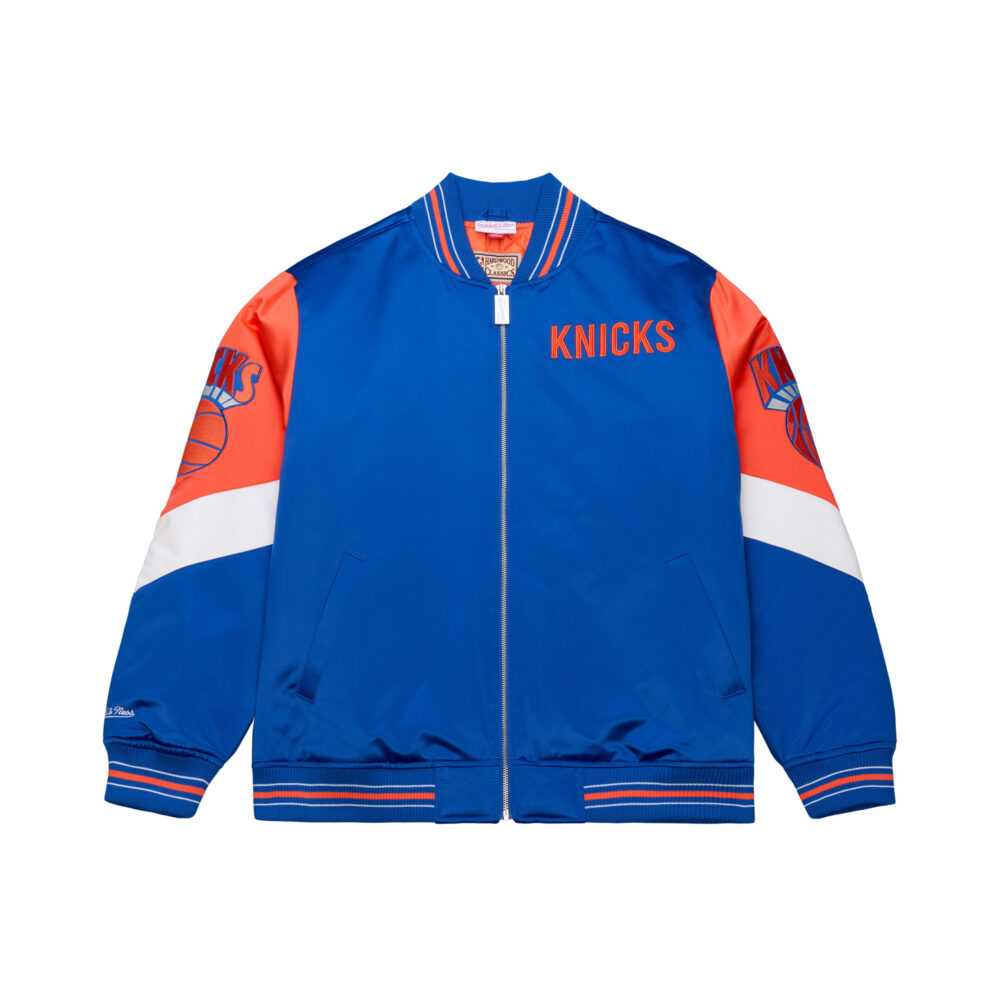 New York Knicks NBA Throw It Back Heavyweight Satin Jacket Mitchell & Ness