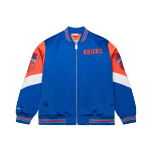 New York Knicks NBA Throw It Back Heavyweight Satin Jacket Mitchell & Ness